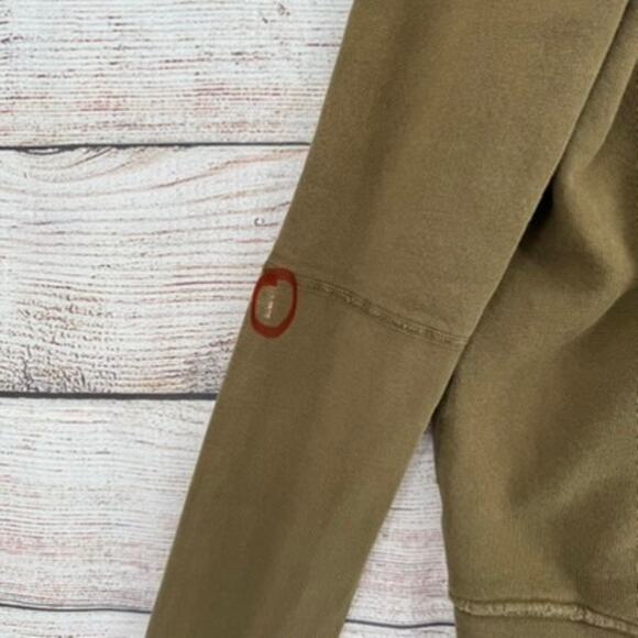 Nili Lotan Split Neck Hoodie Sweatshirt Womens Large Oversized Green - Picture 7 of 12